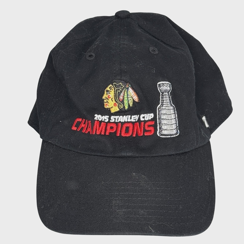 Chicago Blackhawks Hat Cap Strap Back NHL Hockey 2015 Stanley Cup Champions